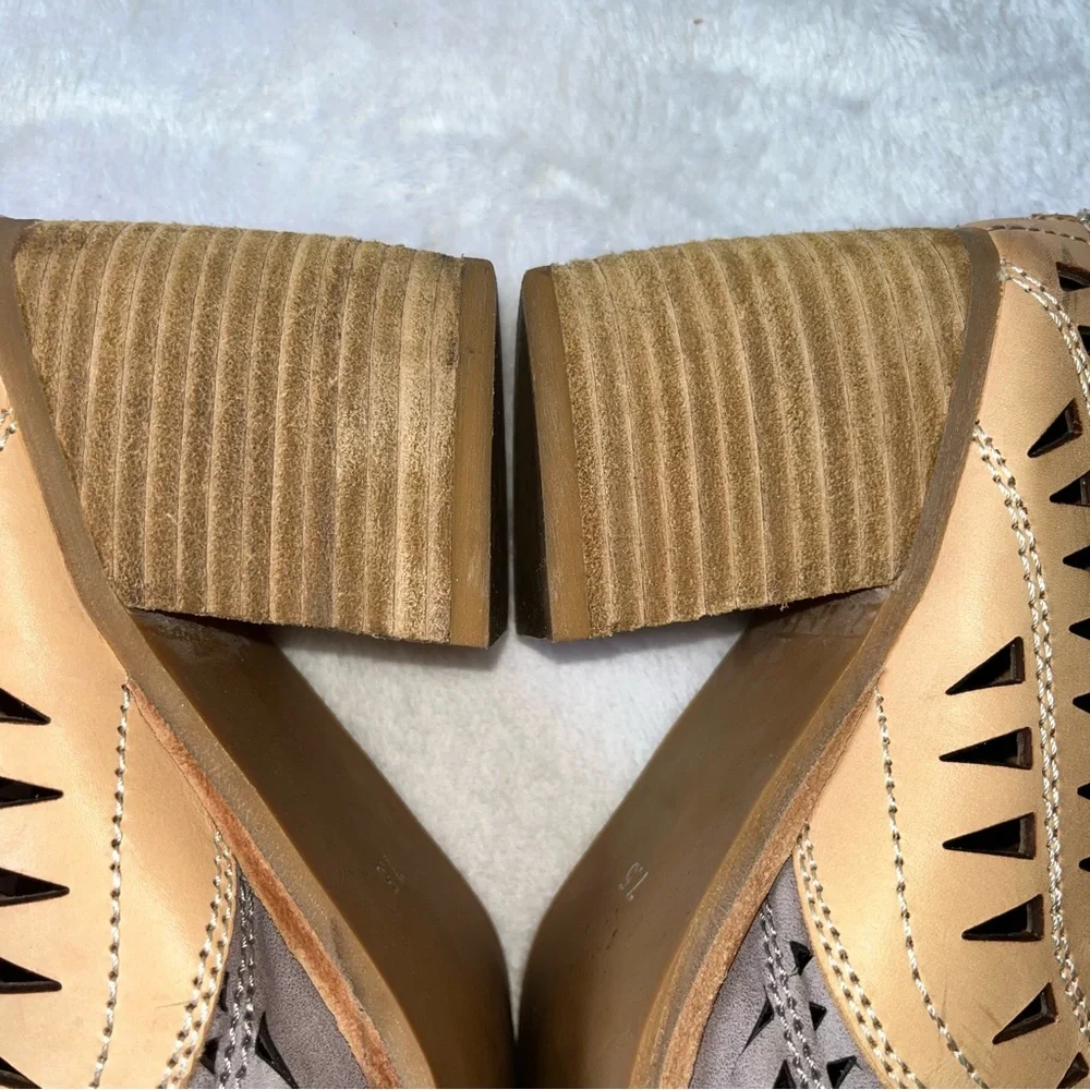 Jeffrey Campbell for Free People Faviola Color Block Cutout Western Booties 7.5